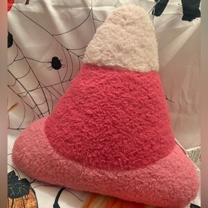 Isaac Mizrahi Pink and White Plush candy corn Pillow
